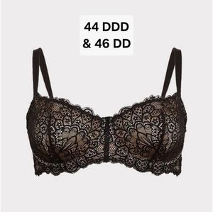 Torrid Lace Unlined Balconette Black and Beige Bras